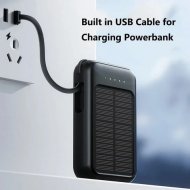 Solárna powerbanka 25000 mAh s 4 vstavanými káblami