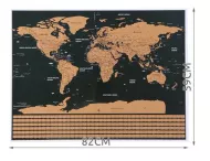 Stieracia mapa sveta s vlajkami a doplnkami - v darčekovom tubusu - 82 x 59 cm - Malatec