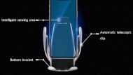 Veľký bezdotykový 2 v 1 držiak na telefón so senzorom a bezdrôtovým nabíjaním