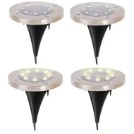 Solárne záhradné LED svetlá - 8 LED - 4 ks - teplá biela