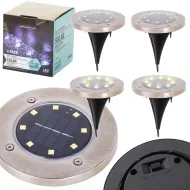 Solárne záhradné LED svetlá - 8 LED - 4 ks - teplá biela